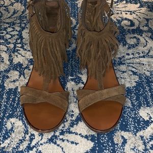 Zara fringe heel sandals
